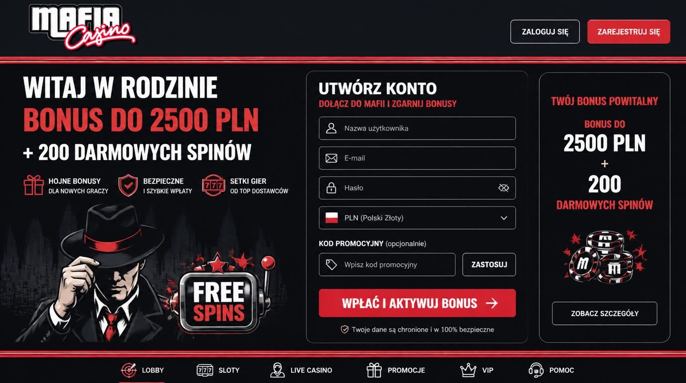 Gracz aktywuje bonus rejestracyjny poprzez kod i pierwszy depozyt